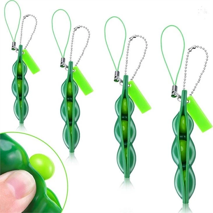 Pea Poppers Squeeze Fidget Key Chain Toy