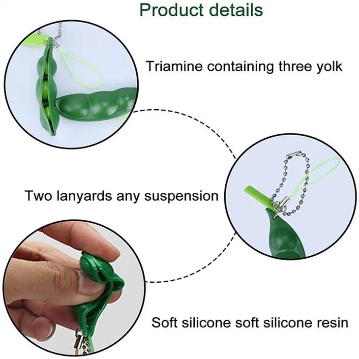 Pea Poppers Squeeze Fidget Key Chain Toy