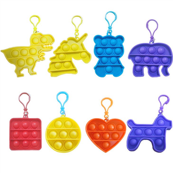 Pop It Simple Dimple Animal Key Chains